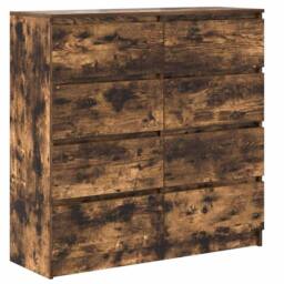 Berkfield Home Sideboard Smoked Oak 100x35x99 cm Engineered Wood in Brown - Size: 100 x 35 x 99 cm - thumbnail 3