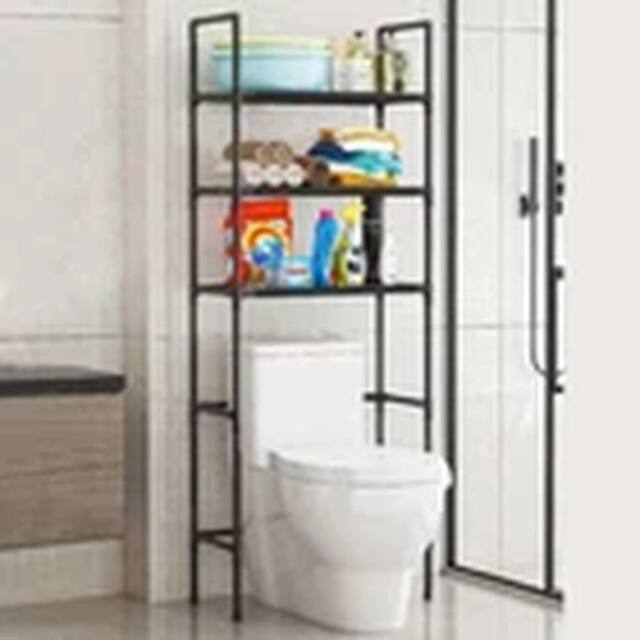 Havendro 3 Tier Bathroom Shampoo Towel Tissue Shelf Organizer Black - image 1