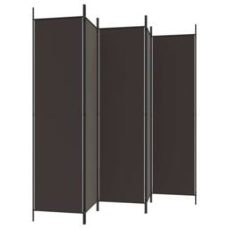 Berkfield Home 6-Panel Room Divider Brown 300x200 cm Fabric - thumbnail 5