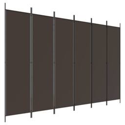 Berkfield Home 6-Panel Room Divider Brown 300x200 cm Fabric