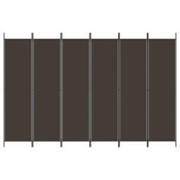 Berkfield Home 6-Panel Room Divider Brown 300x200 cm Fabric - thumbnail 3