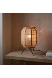 Netlighting Zaire Complete Table Lamp Natural Linen Natural Bamboo Matt Black in Brown - thumbnail 3