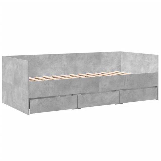 Berkfield Home Versatile Daybed with Drawers without Mattress Concrete Grey 90x1 - image 1