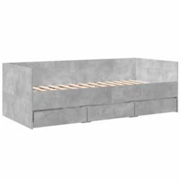 Berkfield Home Versatile Daybed with Drawers without Mattress Concrete Grey 90x1