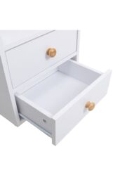 Living and Home Wooden 2-Drawers Bedside Table Nightstand with a Shelf in White - thumbnail 4