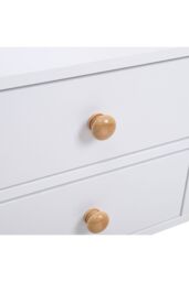 Living and Home Wooden 2-Drawers Bedside Table Nightstand with a Shelf in White - thumbnail 3