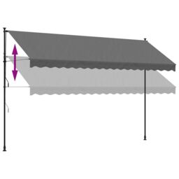 Berkfield Home Retractable Awning Anthracite 400x150 cm Fabric & Steel - thumbnail 7