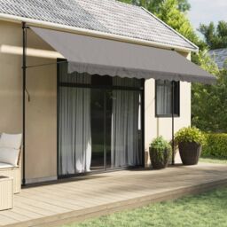 Berkfield Home Retractable Awning Anthracite 400x150 cm Fabric & Steel - thumbnail 1