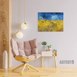 "Artery8 Van Gogh Wheatfield With Crows Canvas Wall Art Print - Size: W18"" x H24""" - thumbnail 3