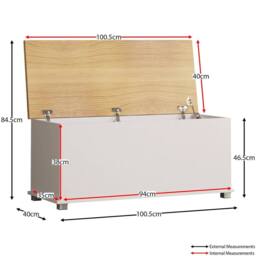 SPETLEK Chest Box Large Wooden Storage in White - thumbnail 2