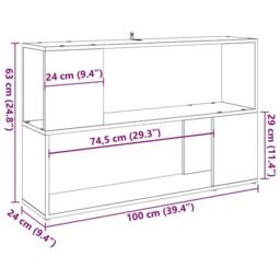 Berkfield Home Modern Book Cabinet Old Wood 100x24x63 cm Engineered Wood in Brown - Size: 100 x 24 x 63 cm - thumbnail 9