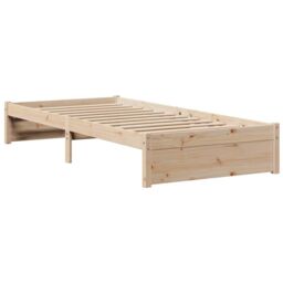 Berkfield Home Bed Frame with Headboard without Mattress 75x190 cm Small Single in Brown - thumbnail 5