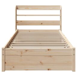 Berkfield Home Bed Frame with Headboard without Mattress 75x190 cm Small Single in Brown - thumbnail 4