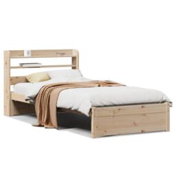 Berkfield Home Bed Frame with Headboard without Mattress 75x190 cm Small Single in Brown - thumbnail 2