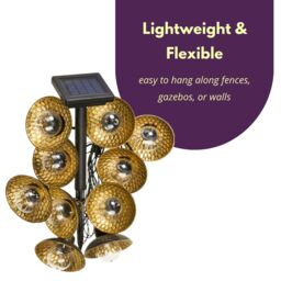 Marco Paul 4.7m Solar String Lights - UFO Style in Gold - thumbnail 7