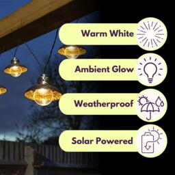 Marco Paul 4.7m Solar String Lights - UFO Style in Gold - thumbnail 3