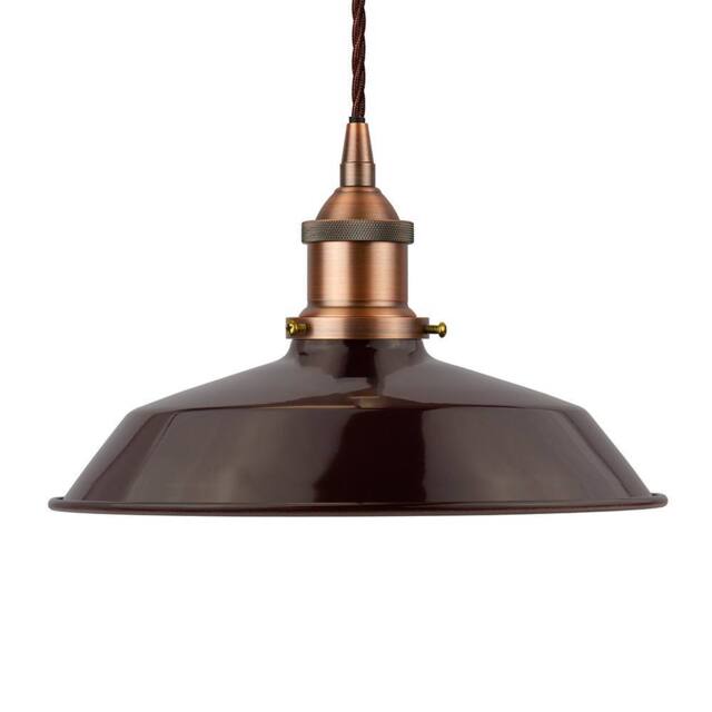 SE Home Burgundy Red Small Trinity Metal Pendant Light - Matt Antique Copper - image 1