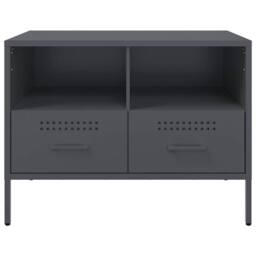 Berkfield Home TV Cabinets 2 pcs Anthracite 68x39x50.5 cm Steel in Grey - thumbnail 7