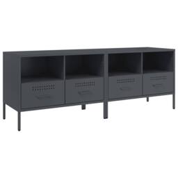 Berkfield Home TV Cabinets 2 pcs Anthracite 68x39x50.5 cm Steel in Grey - thumbnail 1