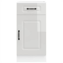 Berkfield Home Kitchen Base Cabinet Kalmar High Gloss White Engineered Wood - thumbnail 4