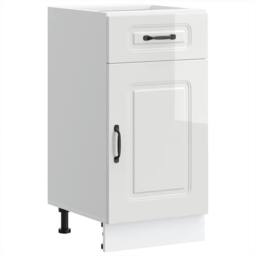 Berkfield Home Kitchen Base Cabinet Kalmar High Gloss White Engineered Wood - thumbnail 2