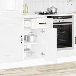 Berkfield Home Kitchen Base Cabinet Kalmar High Gloss White Engineered Wood - thumbnail 1