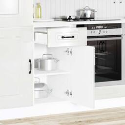 Berkfield Home Kitchen Base Cabinet Kalmar High Gloss White Engineered Wood - thumbnail 3