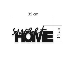Decortie Modern 'Sweet Home' Metal Art Wall Home Decorative Ornament in Black - thumbnail 5