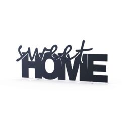 Decortie Modern 'Sweet Home' Metal Art Wall Home Decorative Ornament in Black - thumbnail 2