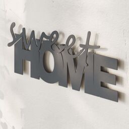 Decortie Modern 'Sweet Home' Metal Art Wall Home Decorative Ornament in Black - thumbnail 3