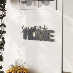Decortie Modern 'Sweet Home' Metal Art Wall Home Decorative Ornament in Black - thumbnail 4
