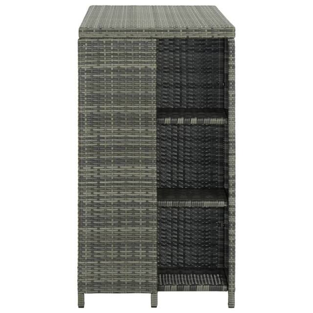 Berkfield Home Durable Bar Table with Storage Rack Grey 120x60x110 cm Poly Rattan - Size: 120 x 60 x 110 cm - image 1
