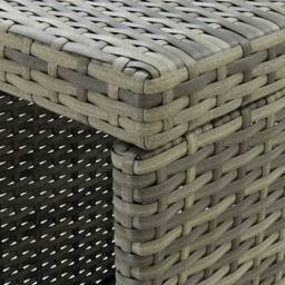 Berkfield Home Durable Bar Table with Storage Rack Grey 120x60x110 cm Poly Rattan - Size: 120 x 60 x 110 cm - thumbnail 6