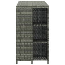 Berkfield Home Durable Bar Table with Storage Rack Grey 120x60x110 cm Poly Rattan - Size: 120 x 60 x 110 cm