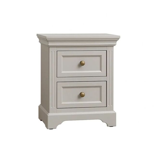 Melody Maison Pair Of Taupe-Grey Two Drawer Bedside Tables - Daventry Taupe-Grey Range in Taupe - image 1