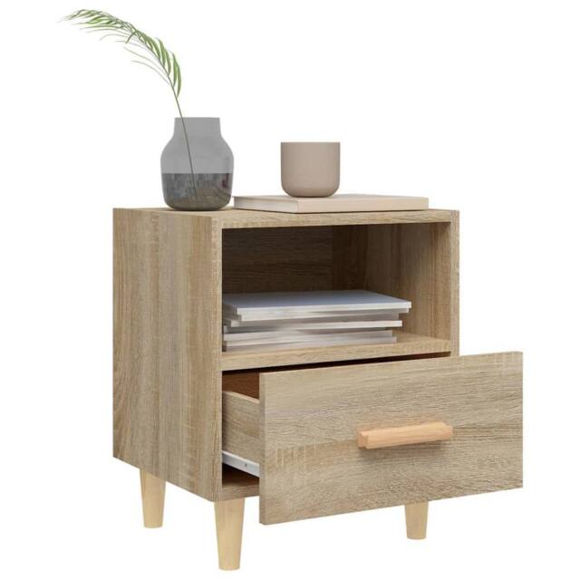 Berkfield Home Beautiful Bedside Cabinet Sonoma Oak 40x35x47 cm in Light Oak - Size: 40 x 35 x 47 cm - image 1