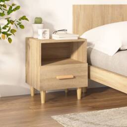 Berkfield Home Beautiful Bedside Cabinet Sonoma Oak 40x35x47 cm in Light Oak - Size: 40 x 35 x 47 cm - thumbnail 2