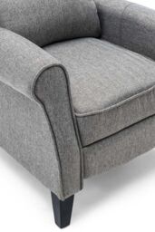 More4Homes Eaton Wing Back Fireside Herringbone Fabric Pushback Recliner Chair in Grey - thumbnail 6