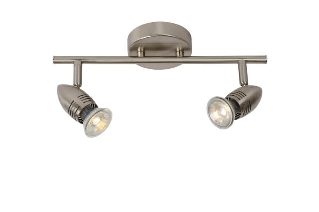 Lucide 'CARO' Non Dimmable Tiltable Indoor LED Twin Ceiling Spotlight GU10 in Grey - image 1
