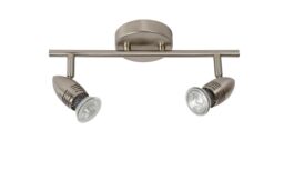 Lucide 'CARO' Non Dimmable Tiltable Indoor LED Twin Ceiling Spotlight GU10 in Grey - thumbnail 2