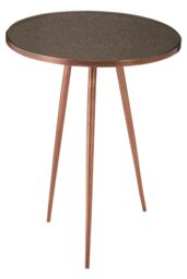 Orsina Textured Copper Finish Side Table-Metallic Tempered Glass Bedside Table-Handcrafted Small Table By Couch in Gold - thumbnail 2