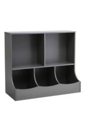Living and Home 80cm H Double Layer Open Toy Clothing and Bookcase Management Cabinet in Grey - thumbnail 5