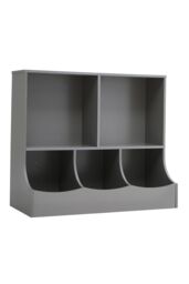Living and Home 80cm H Double Layer Open Toy Clothing and Bookcase Management Cabinet in Grey - thumbnail 3