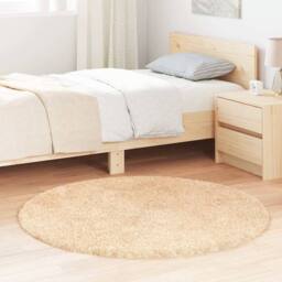 Berkfield Home Shaggy Rug High Pile NAVARRA Beige 120x120 cm Polyester - Size: Medium - thumbnail 2