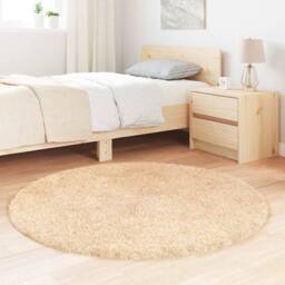 Berkfield Home Shaggy Rug High Pile NAVARRA Beige 120x120 cm Polyester - Size: Medium - thumbnail 3