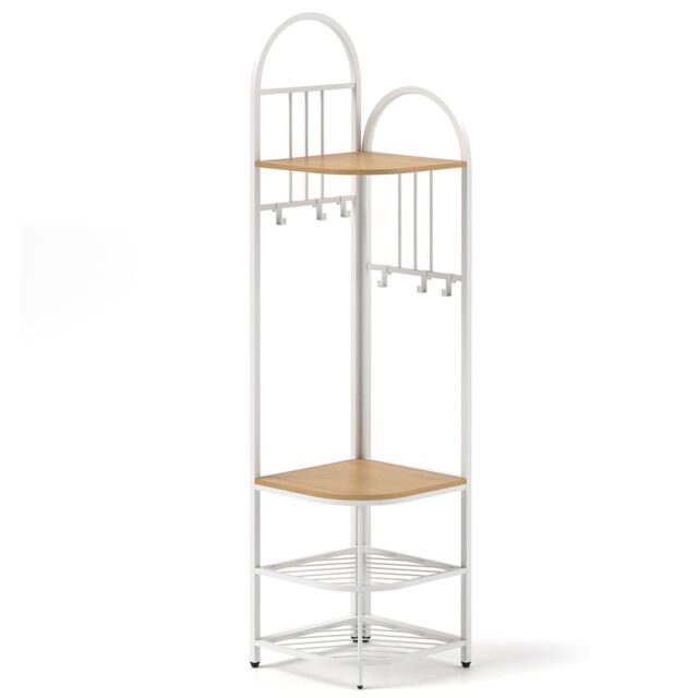 Costway 4-Tier Coat Rack 180cm Tall Entryway Shoes Shelf Organizer-Natural in Natural - image 1