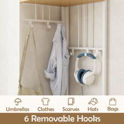 Costway 4-Tier Coat Rack 180cm Tall Entryway Shoes Shelf Organizer-Natural in Natural - thumbnail 4