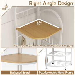 Costway 4-Tier Coat Rack 180cm Tall Entryway Shoes Shelf Organizer-Natural in Natural - thumbnail 3