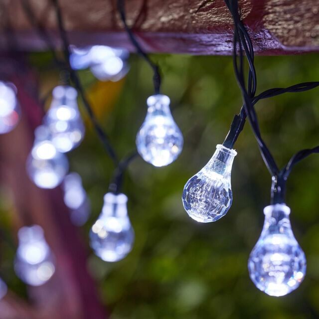 mysmartbuy Set of 100 Solar Powered Orb Bulb Garden String Lights in Clear - image 1