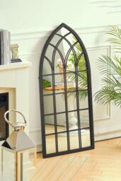 Black Cathedral Window Wall Mirror - thumbnail 1